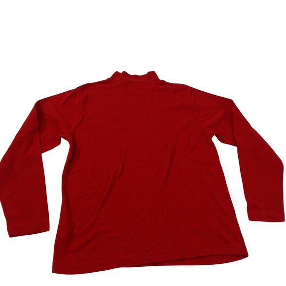Northern Isles Women Red Mock Neck Long Sleeve Knit Top Shirt Size M Casual - Picture 3 of 10